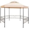 vidaXL Hagepaviljong lysthus heksagonal beige 323x265 cm