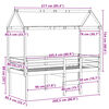 vidaXL Høyseng med tak voksbrun 80x200 cm heltre furu