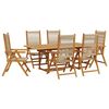 vidaXL Hagespisegruppe 7 deler beige polypropylen og heltre