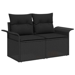 vidaXL Hagemøbelsofa med pute Svart 141 x 62 x 69cm polyrotting