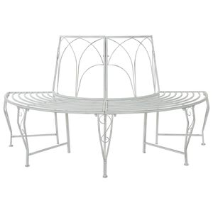 vidaXL Trebens 4-Antall seter 160 x 80 x 89 cm St&aring;l Antikk hvit