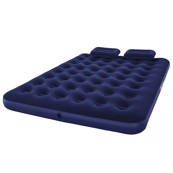 Bestway Oppbl&aring;sbar flokket luftseng pute luftpumpe 203x152x22cm 67374
