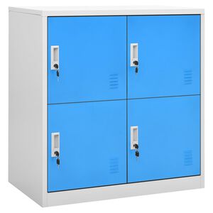 vidaXL Oppbevaringsskap lysegr&aring; og bl&aring; 90x45x92,5 cm st&aring;l
