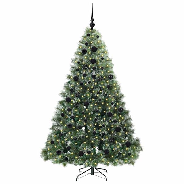 vidaXL Kunstig juletre med 300 LED med stativ gr&oslash;nn 180 cm PE og PVC