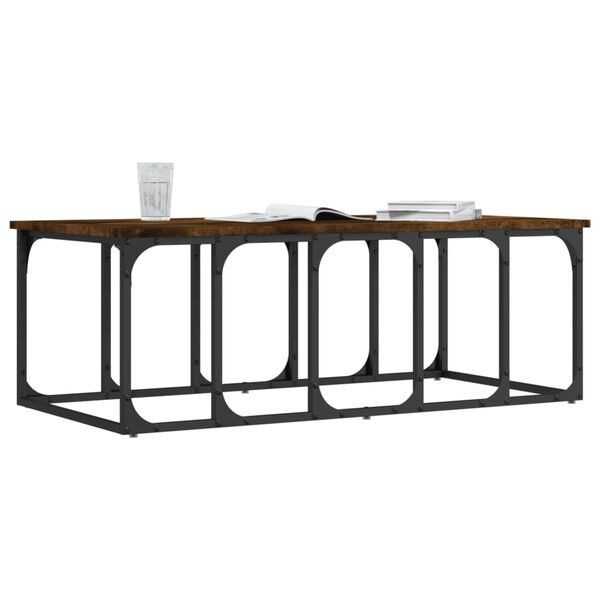 vidaXL Salongbord r&oslash;kt eik 100x50x35,5 cm konstruert tre