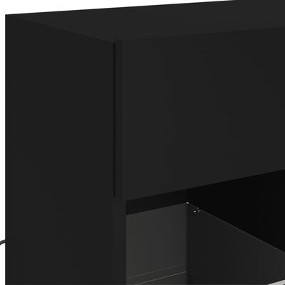 vidaXL Vegghengt TV-benk med LED svart 58,5x30x60,5 cm