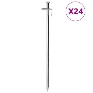 vidaXL Teltplugger 24 stk 30 cm 8 mm galvanisert st&aring;l