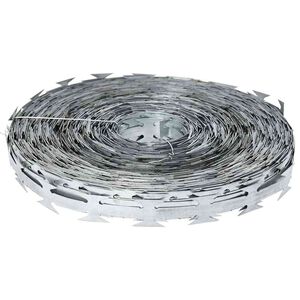 vidaXL Razor Wire s&oslash;lv 50 m Galvanisert st&aring;l