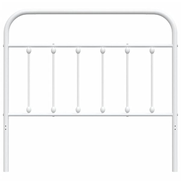 vidaXL Sengegavl i metall hvit 107 cm