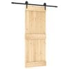 vidaXL Skyved&oslash;r Naturlig og svart 80 x 210 cm Massiv Furu Tre