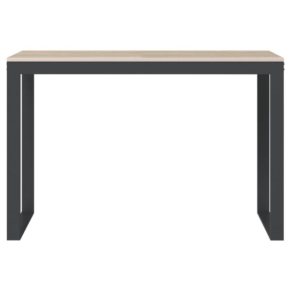 vidaXL Databord svart og eik 110x60x73 cm sponplate