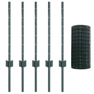 vidaXL Euro gjerdet med stolpe 10 x 0,6 m PVC-belagt st&aring;l Gr&oslash;nn Mesh