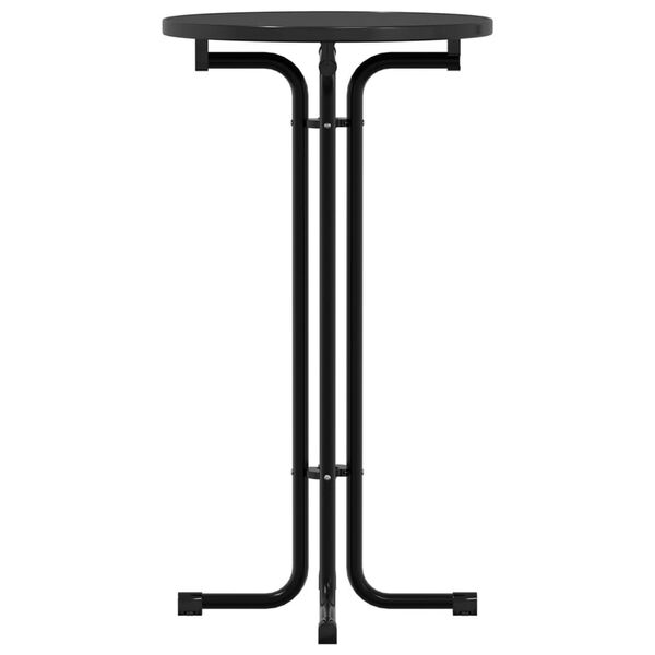 vidaXL Barbord svart &Oslash;60x110 cm konstruert tre og st&aring;l