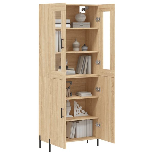 vidaXL Highboard sonoma eik 69,5x34x180 cm konstruert tre