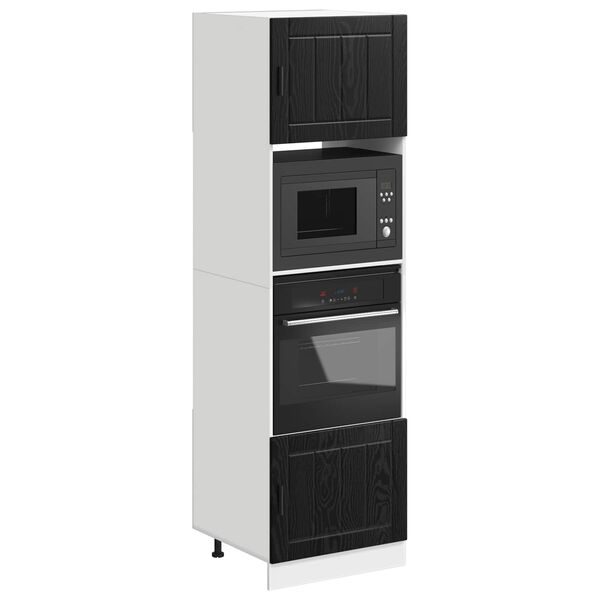 vidaXL Kj&oslash;kkenskap Svart Eik 60 x 57 x 207 cm Konstruert tre