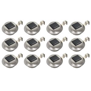 vidaXL Utend&oslash;rs sollampe 12 stk LED rund 12 cm hvit