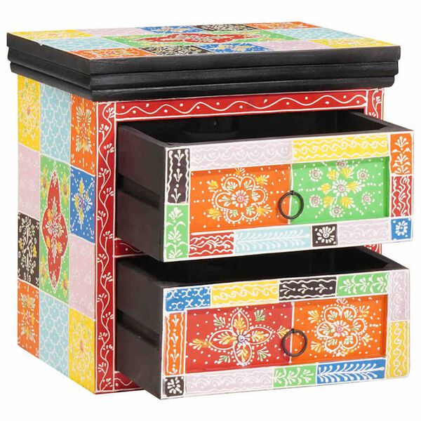 vidaXL Nattbordskap med skuff 2 pcs Flerfarget 40 x 30 x 40 cm