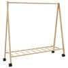 vidaXL Klesstativ med hyller og hjul 106x34x106,5 cm bambus