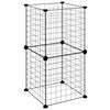 vidaXL Dyrebur 8 paneler svart 35x35 cm st&aring;l