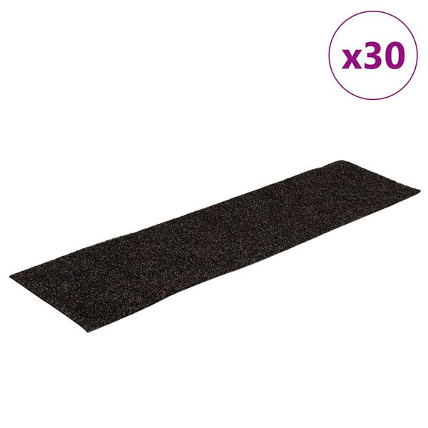 vidaXL Trappematter selvklebende 30 stk 76x20 cm brune rektangul&aelig;re