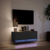 vidaXL Vegghengt TV-benk med LED svart 100x31x35 cm