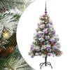 vidaXL Kunstig juletre Gr&oslash;nn og hvit 120 cm PVC og Metall og Plast