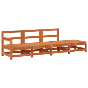 vidaXL Sekjsonsofaenheter VoksBrun 252 x 62 x 70,5 cm Massiv furu
