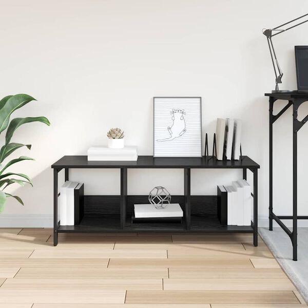 vidaXL Bokhylle Svart Eik 102 x 32 x 40,5 cm Konstruert tre