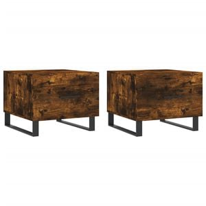 vidaXL Salongbord 2 stk r&oslash;kt eik 50x50x40 cm konstruert tre