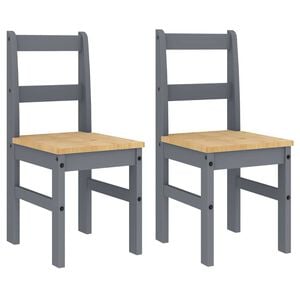 vidaXL Spisestoler 2 stk Panama gr&aring; 40x46x90 cm heltre furu