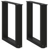 vidaXL Salongbordben U-formet 2 stk svart 38 x (42-43) cm st&aring;l