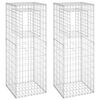 vidaXL Gabionstolper 2 stk 50x50x140 cm jern