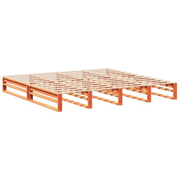 vidaXL Sengeramme uten madrass voksbrun 200x200 cm heltre furu