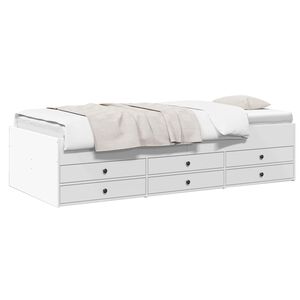 vidaXL Sengeramme med oppbevaring Hvit 80 x 200 cm Konstruert tre