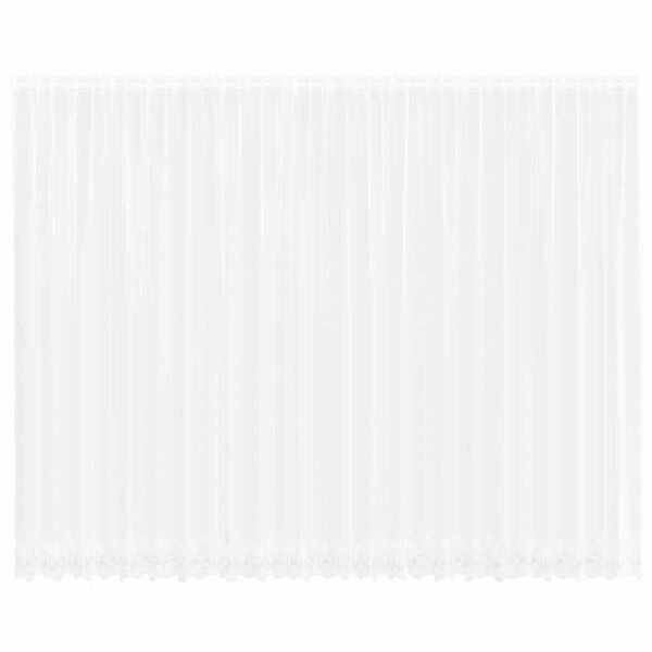 vidaXL Blondegardin med gardiner Blomster Hvit 260 x 600 cm Polyester