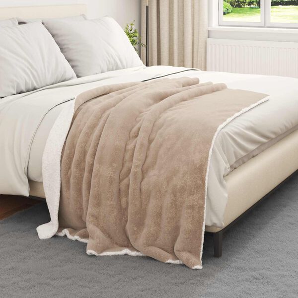 vidaXL Kastteppe Kamel 130 x 150 cm Fleece