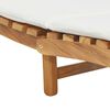 vidaXL Solstol med pute Kremhvit 188 x 55 x 59 cm Heltre teak