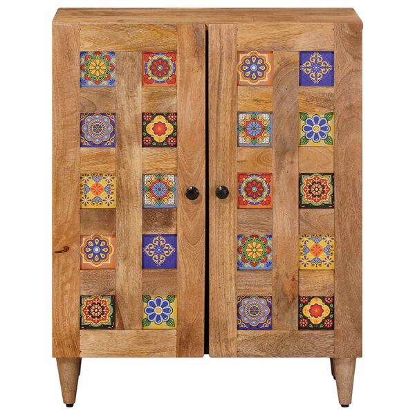 vidaXL Serviesskap Naturlig 60 x 33,5 x 75 cm Massiv mango tre