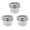 vidaXL Gastronormbeholdere 12 stk GN 1/6 100 mm rustfritt st&aring;l