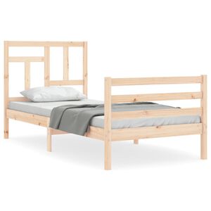 vidaXL Sengeramme med hodegavl single heltre