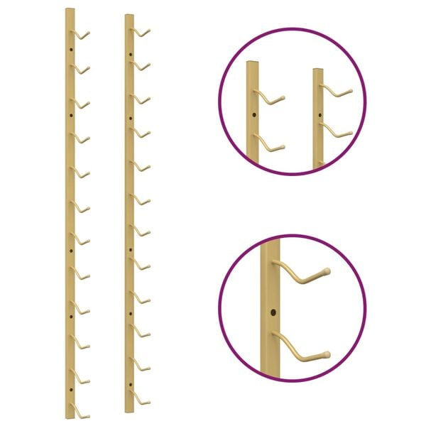 vidaXL Veggmontert vinstativ for 12 flasker gull jern