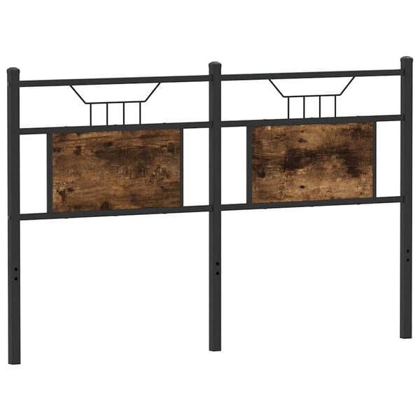 vidaXL Utskiftbar sengegavl r&oslash;kt eik 137 cm konstruert tre og st&aring;l