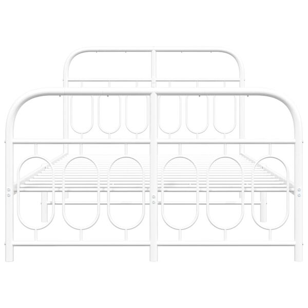 vidaXL Sengeramme i metall med hode- og fotgavl hvit 120x200 cm