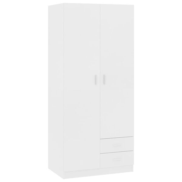 vidaXL Garderobe hvit 80x52x180 cm konstruert tre