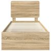 vidaXL Sengestamme med hodegjerde Sonoma eik 75 x 190 cm Massiv furu