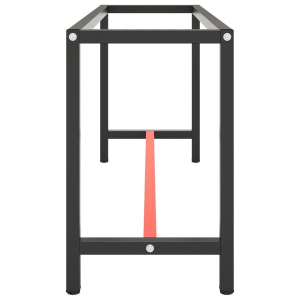 vidaXL Ramme til arbeidsbenk matt svart og r&oslash;d 170x50x79 cm metall
