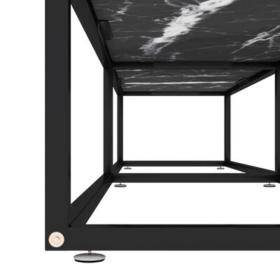 vidaXL TV-benk svart marmor 180x40x40,5 cm herdet glass
