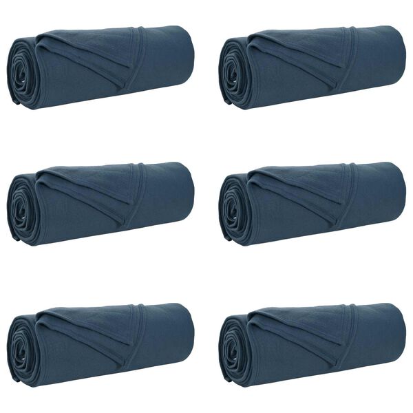 vidaXL Kastepledd 6 pcs Marinebl&aring; 350 x 270 cm Fleece