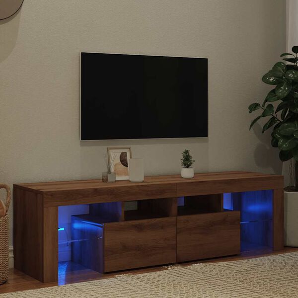 vidaXL TV-benk med LED-lys artisan eik 140x36,5x40 cm konstruert tre