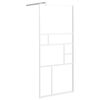 vidaXL Dusjvegg 90x195 cm ESG-glass hvit